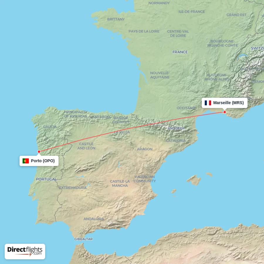 MRS - OPO route map