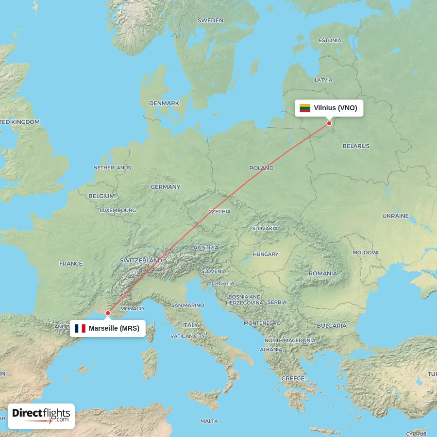 MRS - VNO route map
