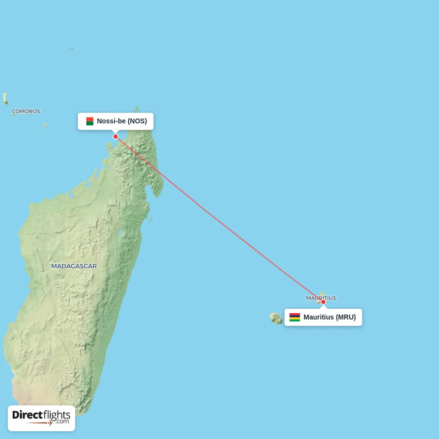 MRU - NOS route map