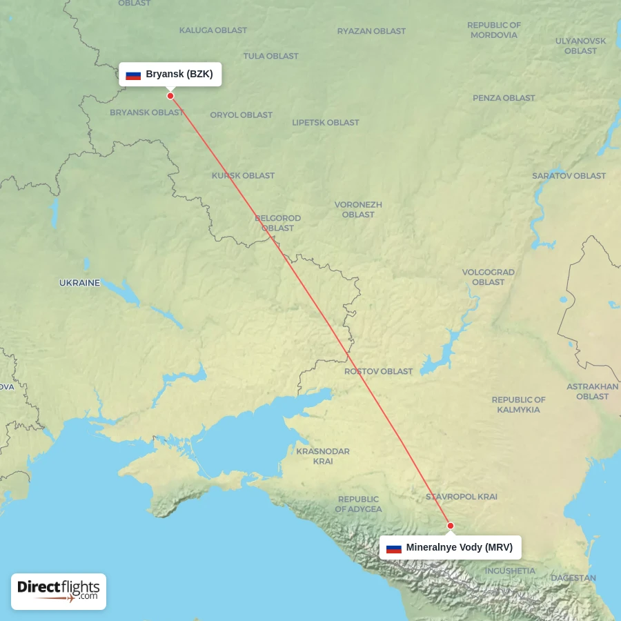 MRV - BZK route map