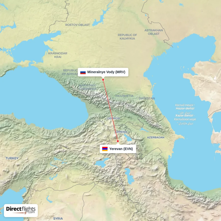 MRV - EVN route map