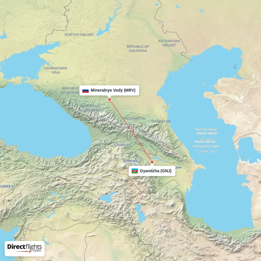 MRV - GNJ route map