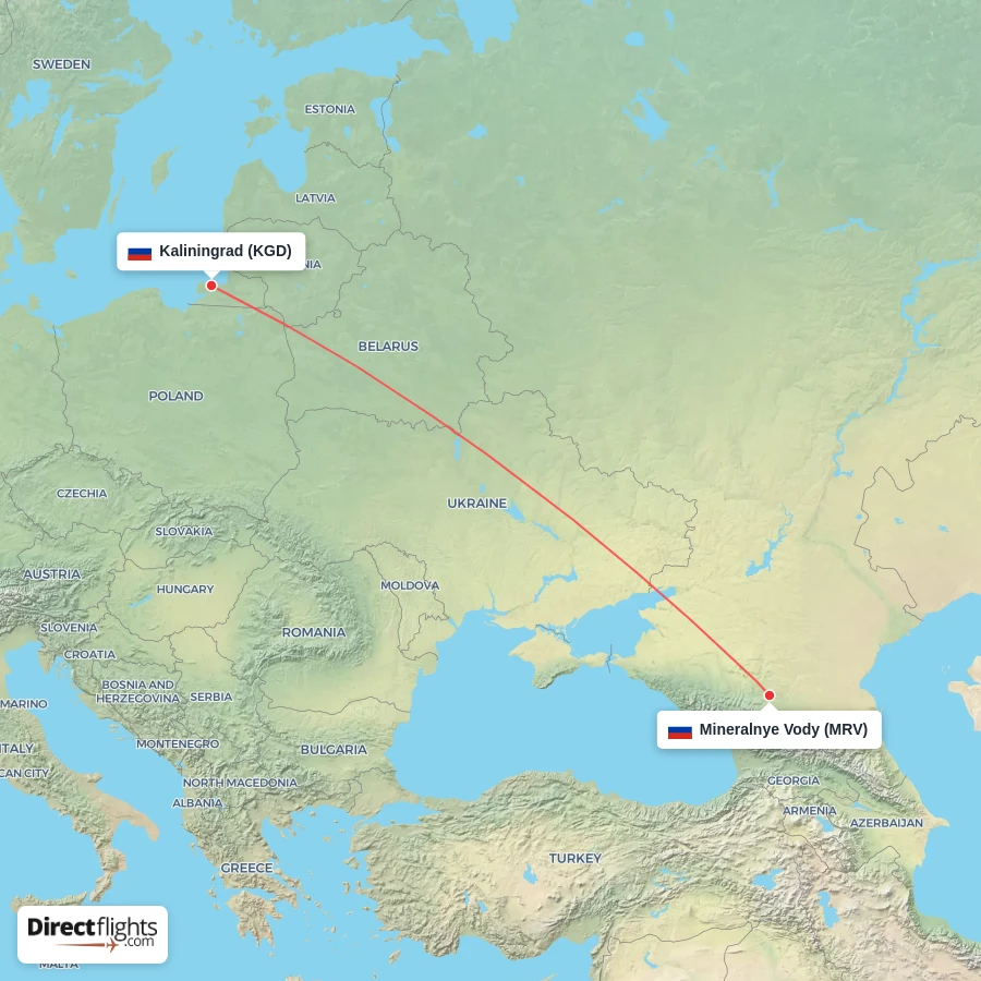 MRV - KGD route map