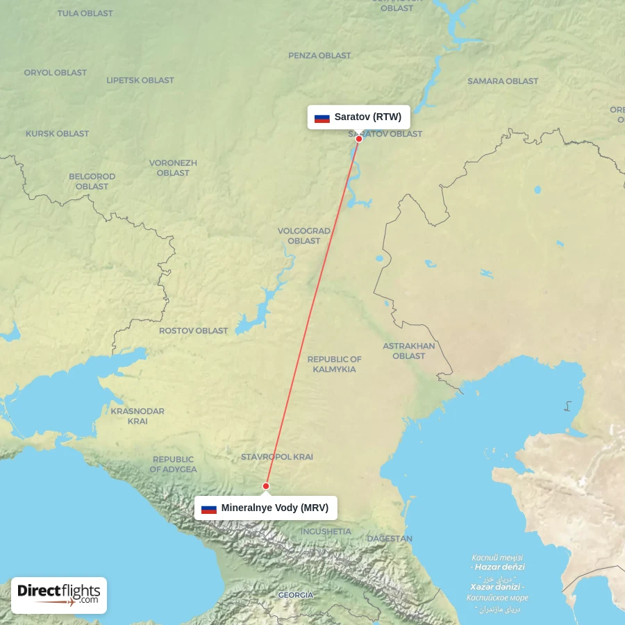 MRV - RTW route map