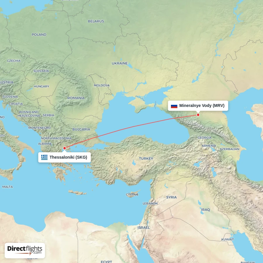 MRV - SKG route map
