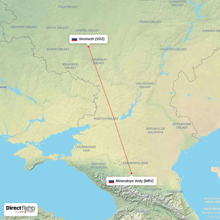 MRV - VOZ route map