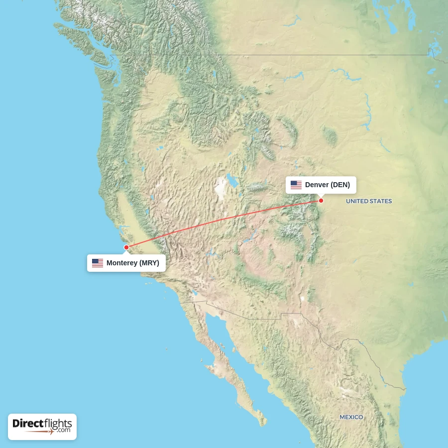 MRY - DEN route map
