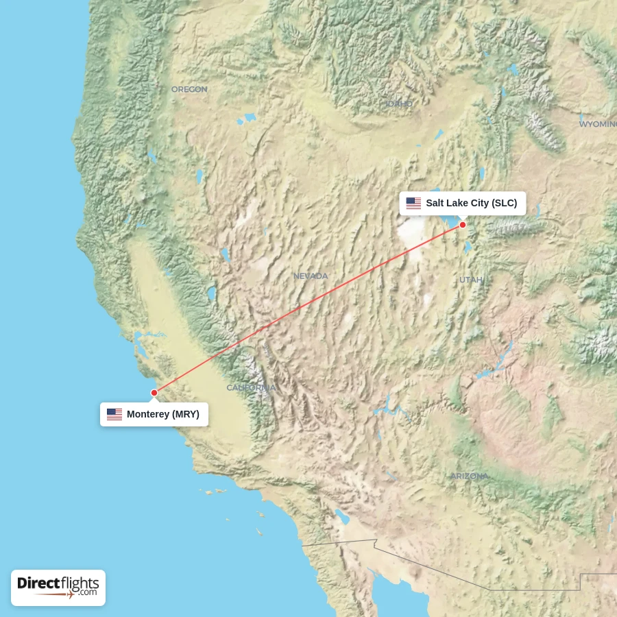 MRY - SLC route map