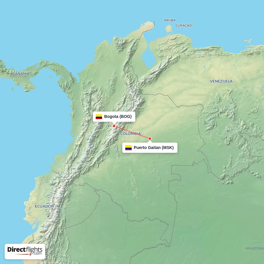 MSK - BOG route map