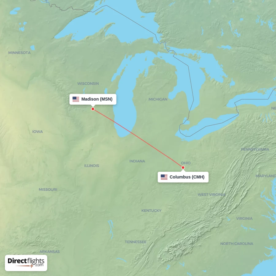 MSN - CMH route map