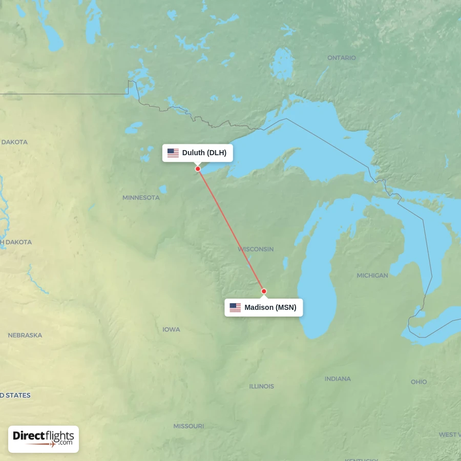 MSN - DLH route map