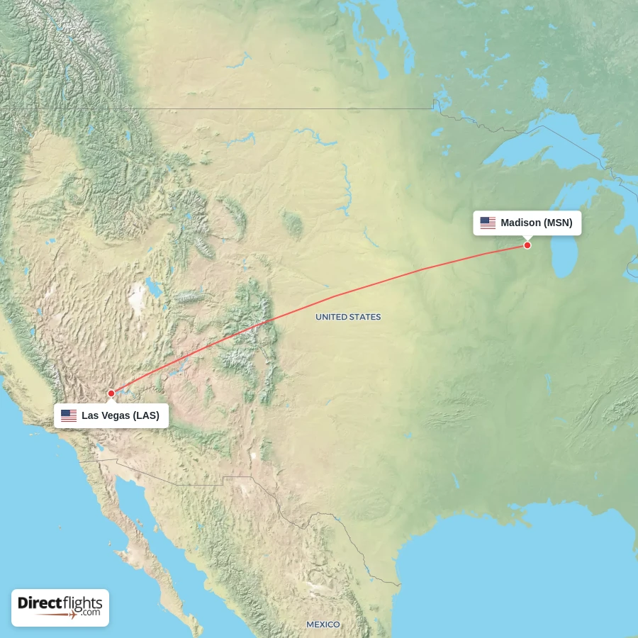 MSN - LAS route map