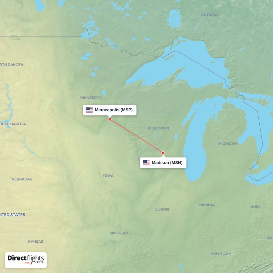 MSN - MSP route map
