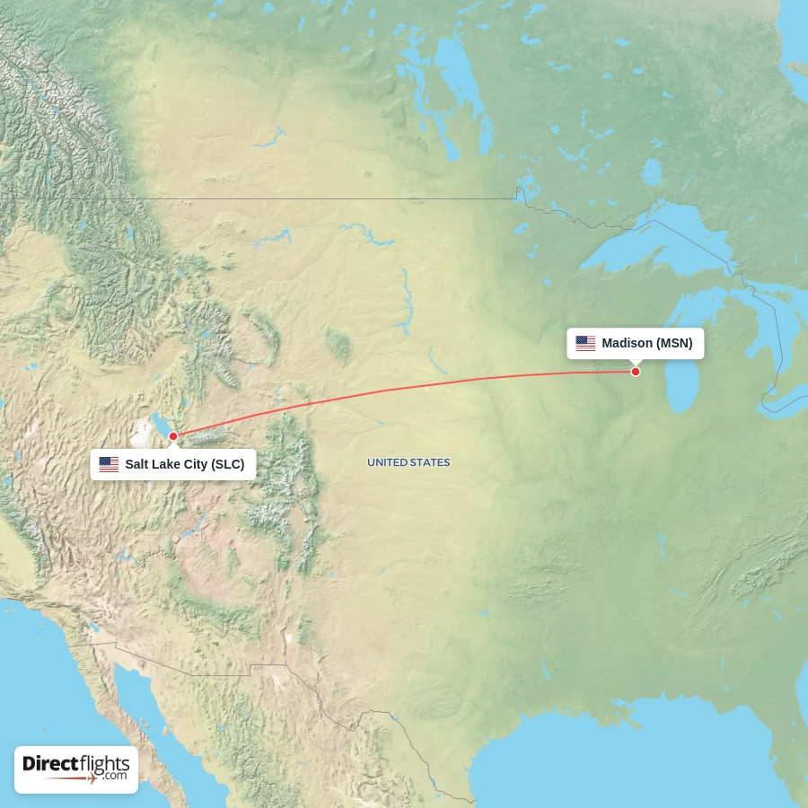 MSN - SLC route map