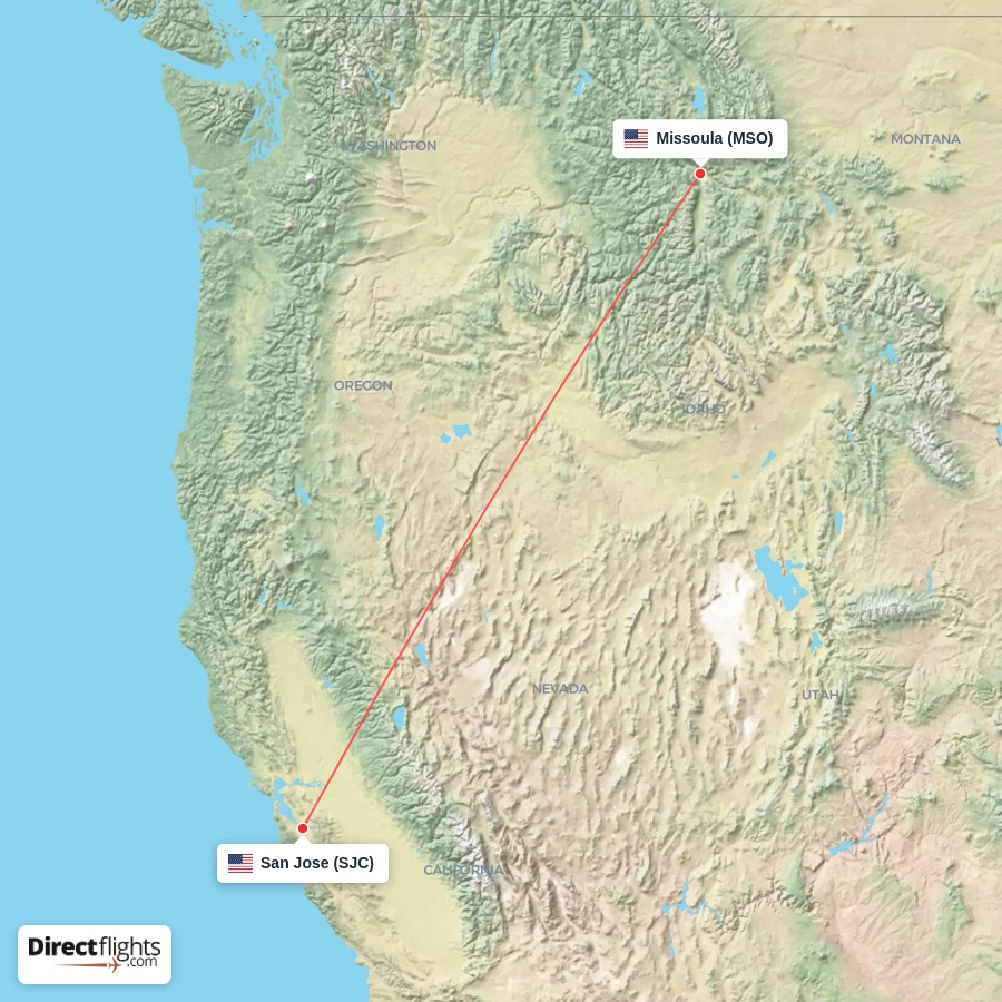 MSO - SJC route map