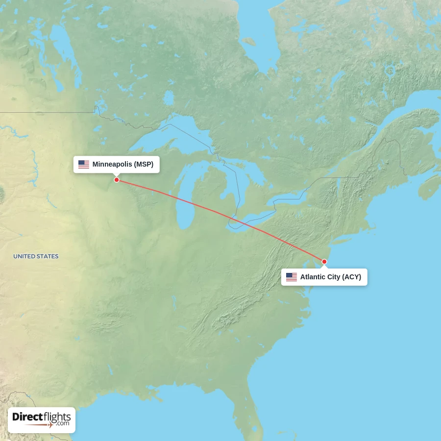 MSP - ACY route map
