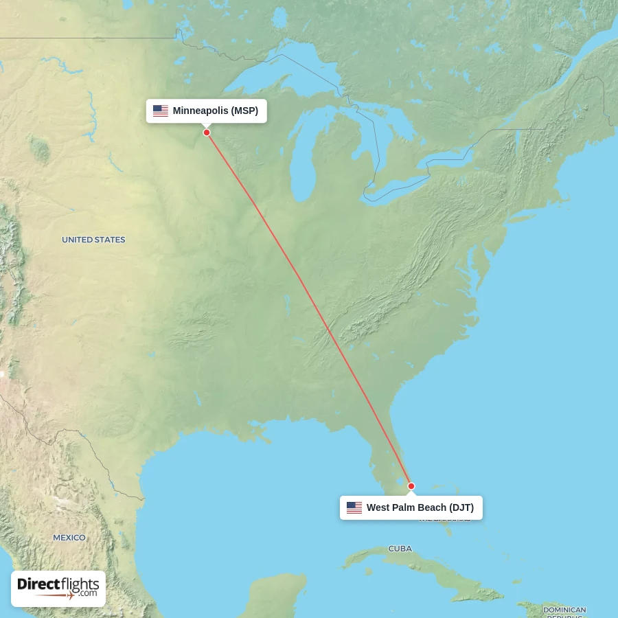 MSP - DJT route map