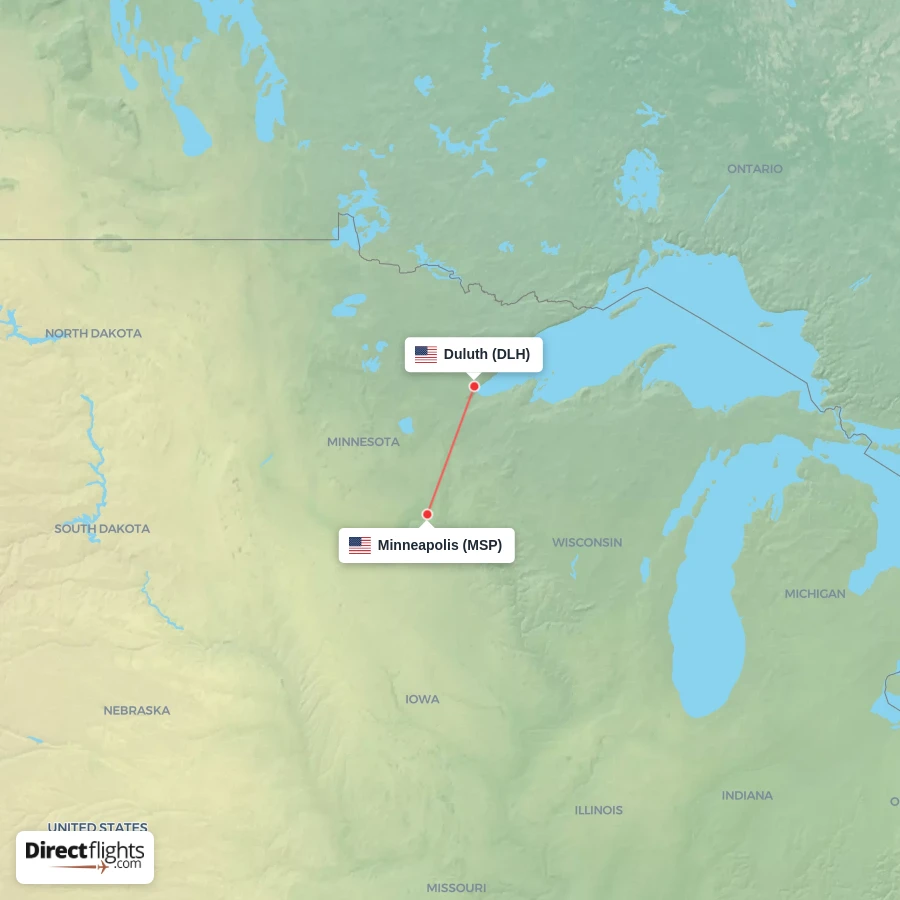 MSP - DLH route map