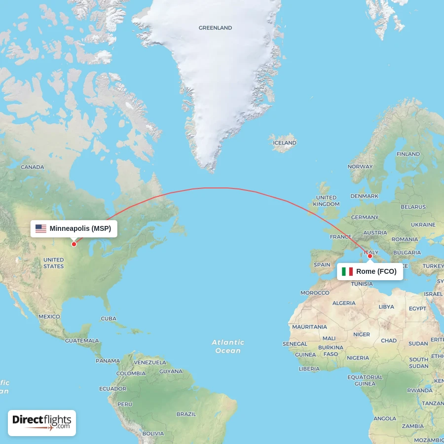 MSP - FCO route map