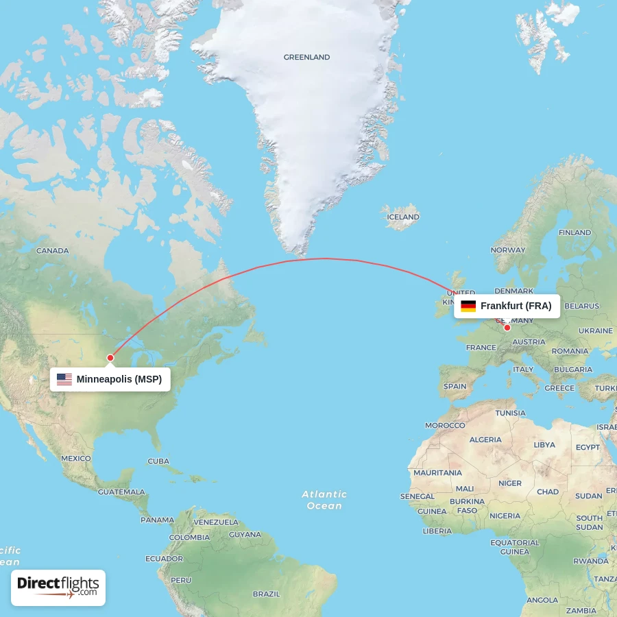 MSP - FRA route map