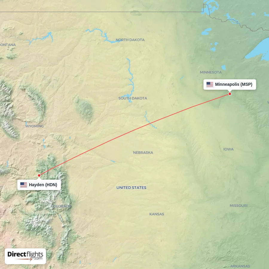 MSP - HDN route map