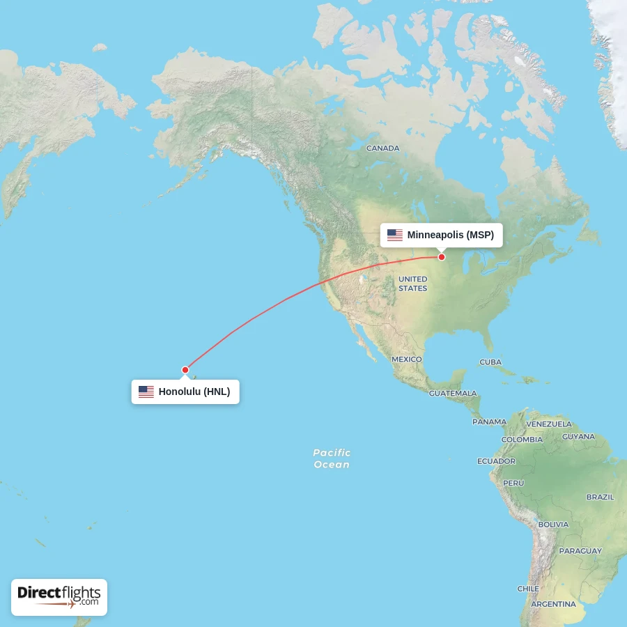 MSP - HNL route map