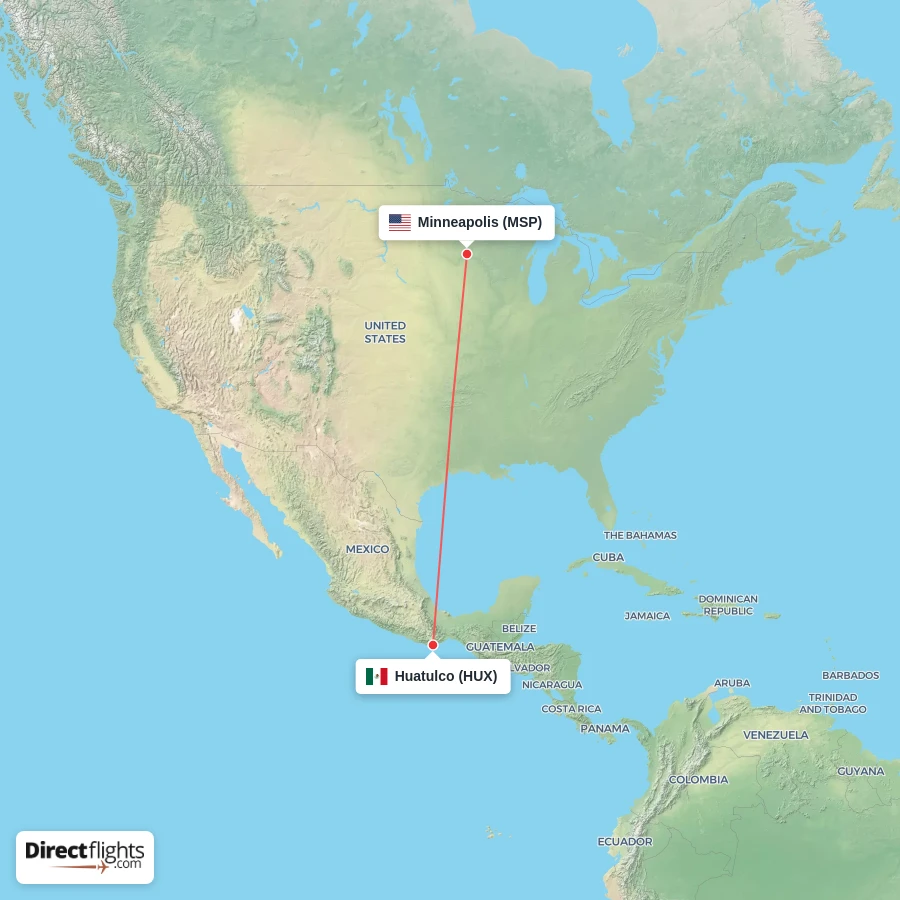 MSP - HUX route map