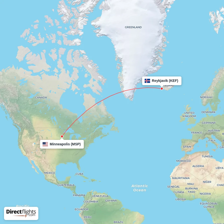 MSP - KEF route map