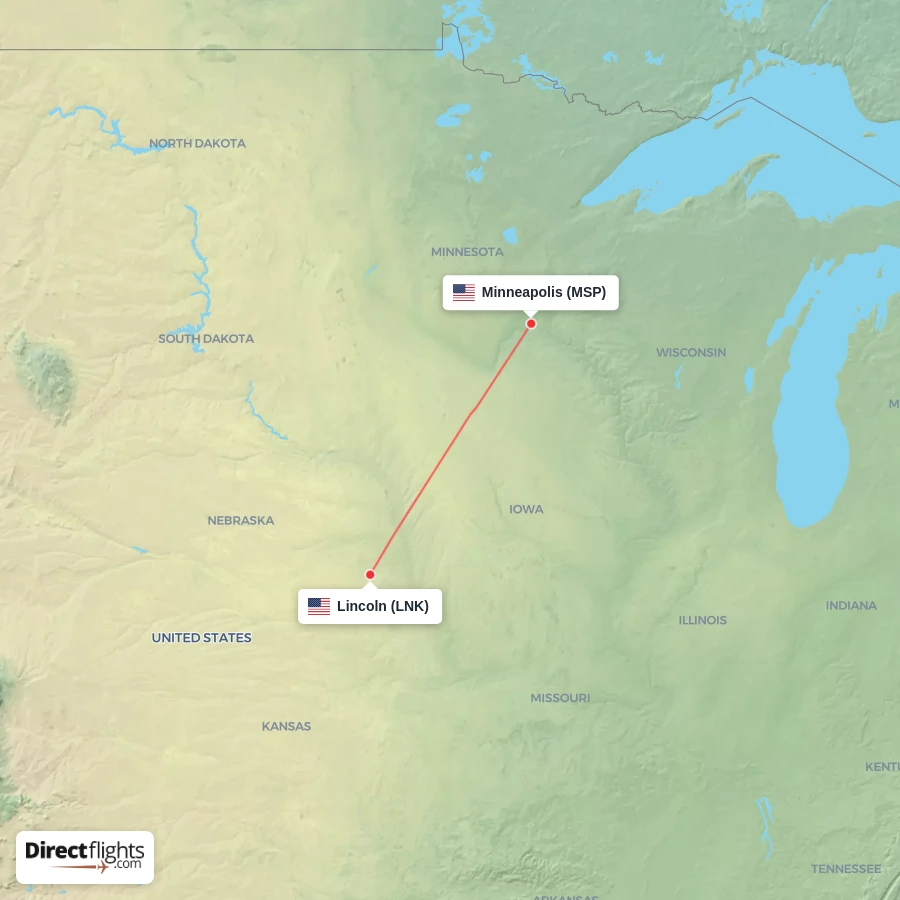 MSP - LNK route map