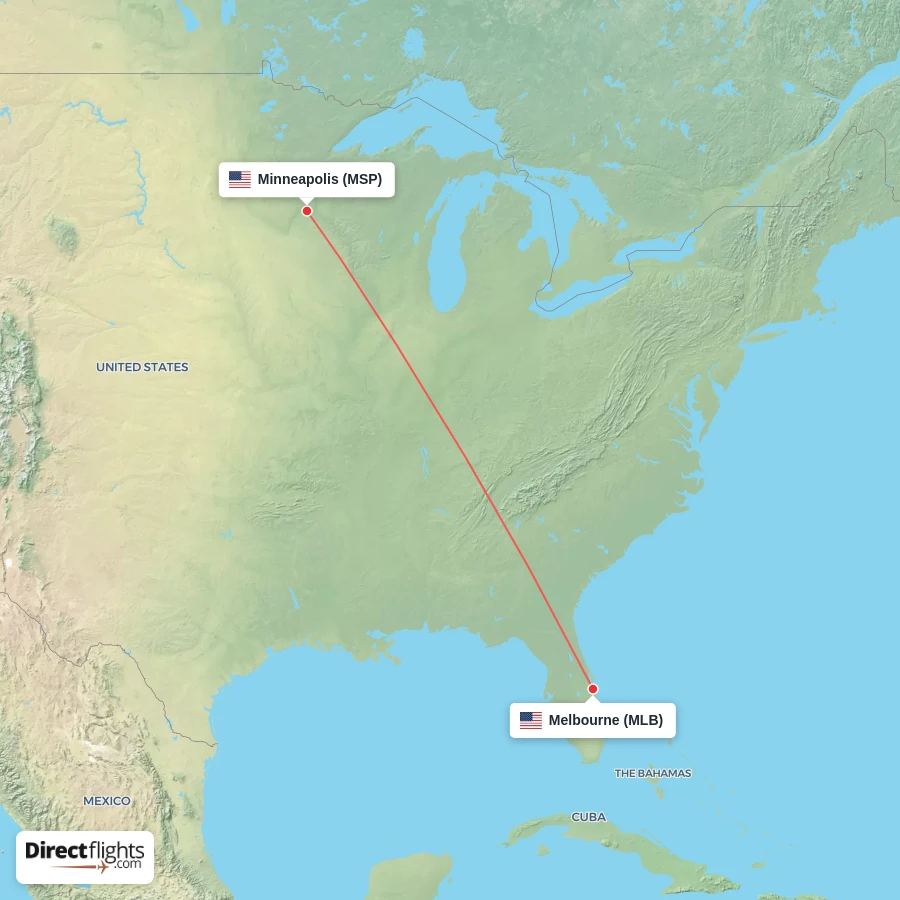MSP - MLB route map