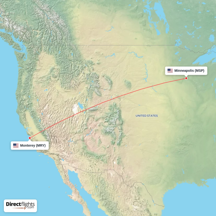 MSP - MRY route map