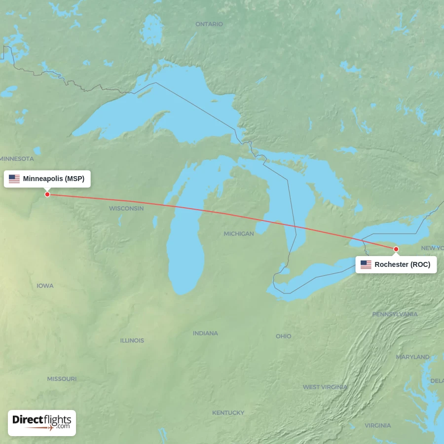 MSP - ROC route map