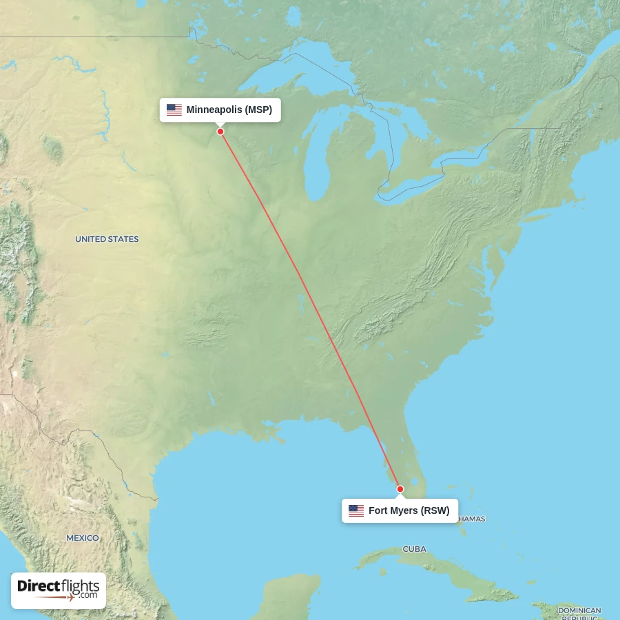 MSP - RSW route map