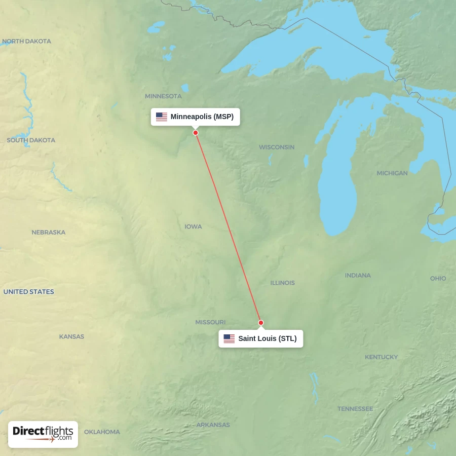 MSP - STL route map