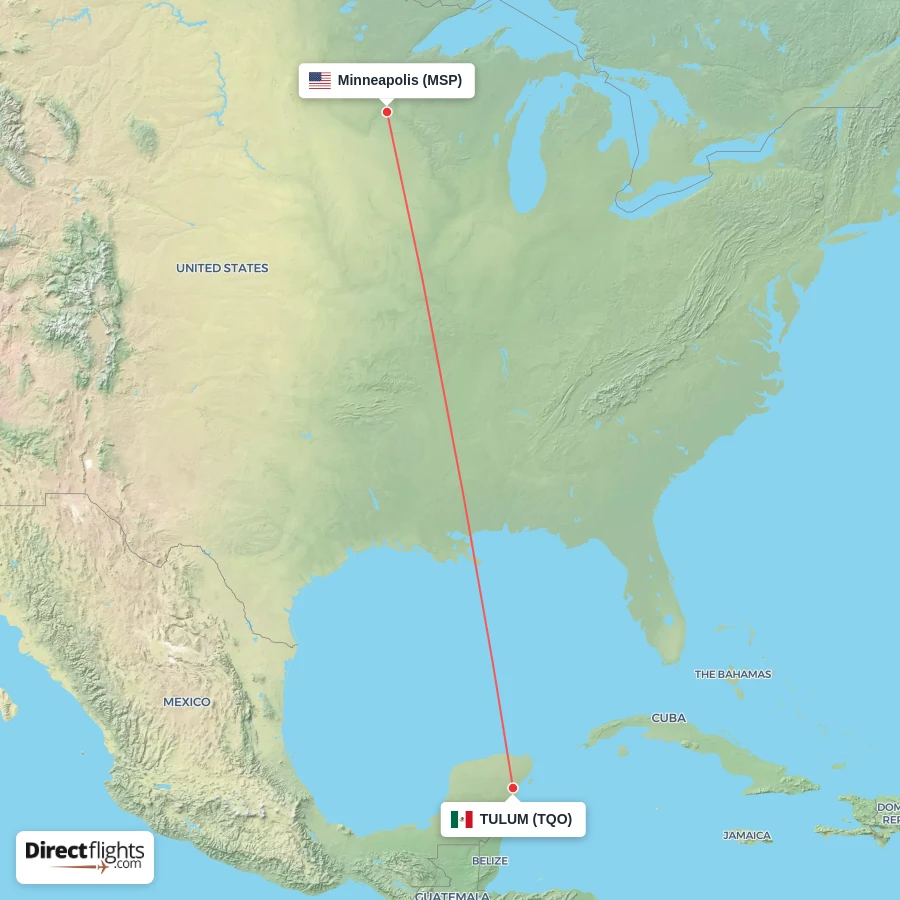 MSP - TQO route map