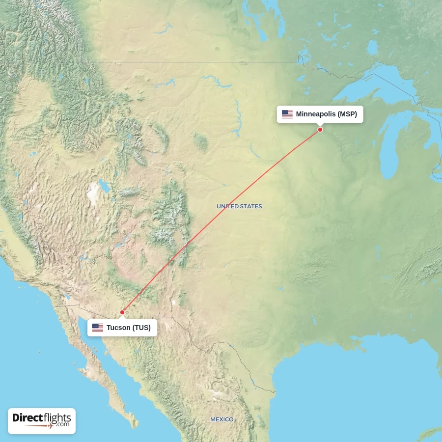 MSP - TUS route map