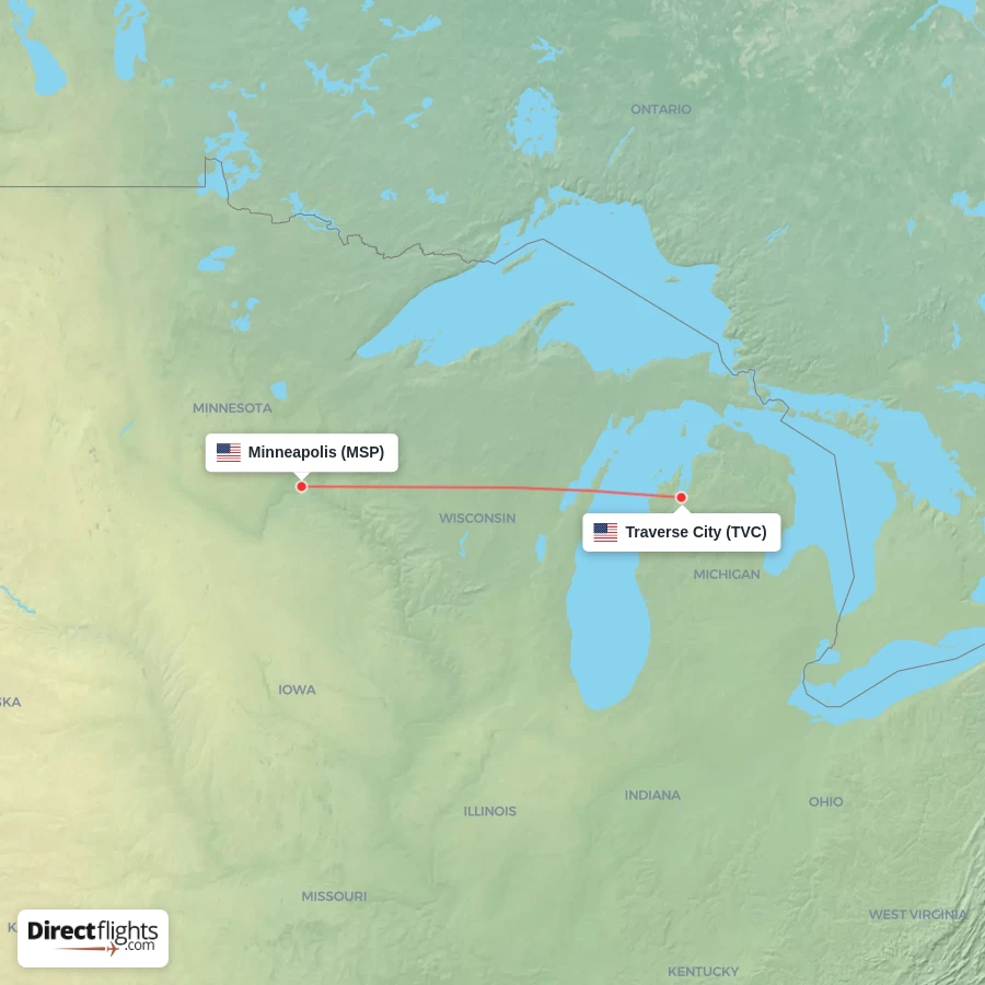 MSP - TVC route map