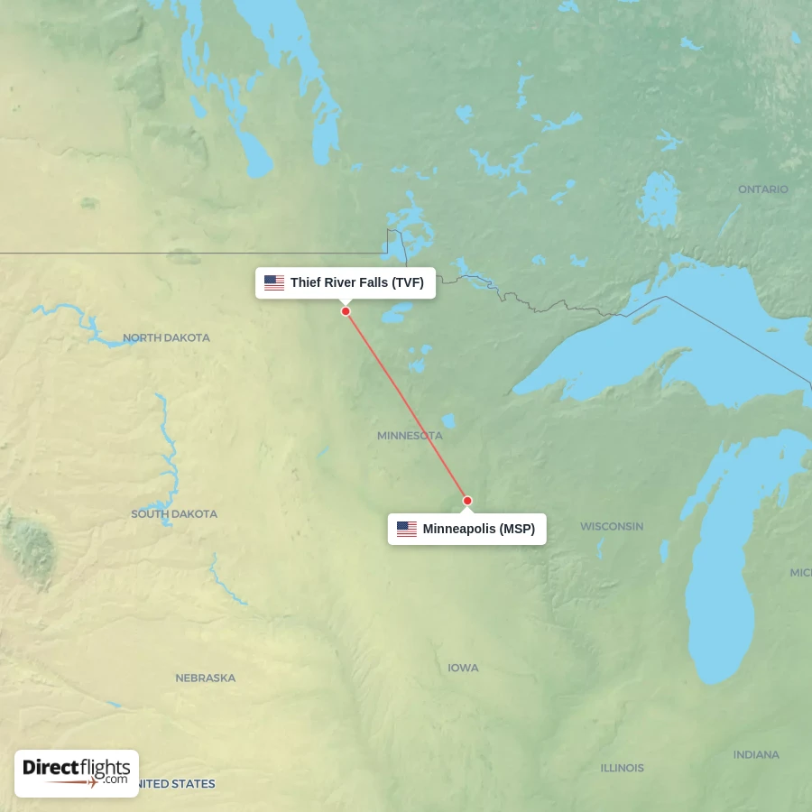 MSP - TVF route map