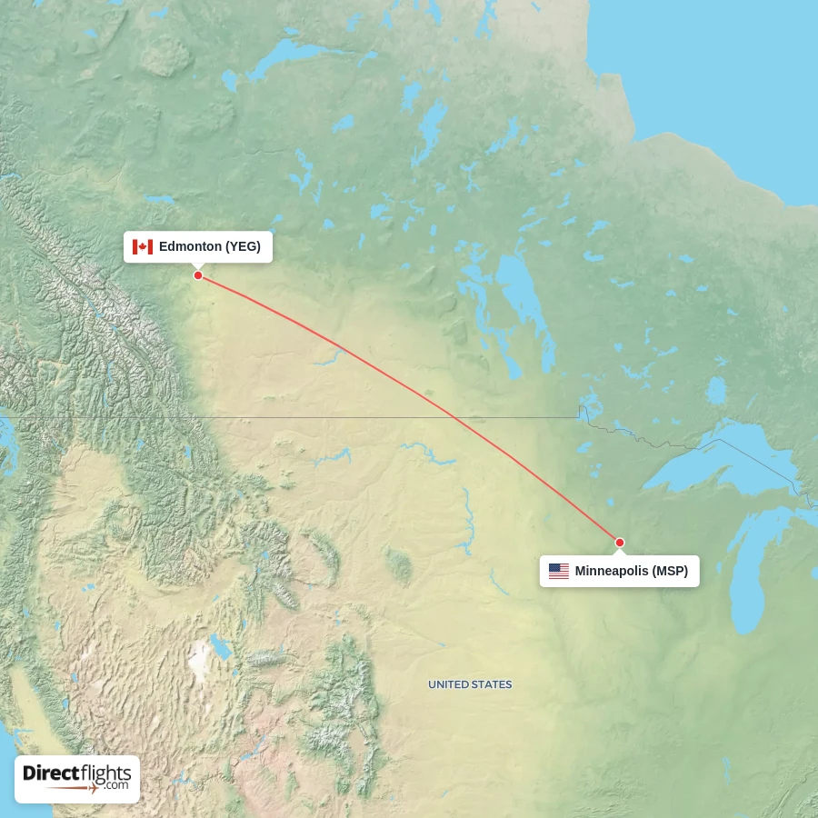MSP - YEG route map