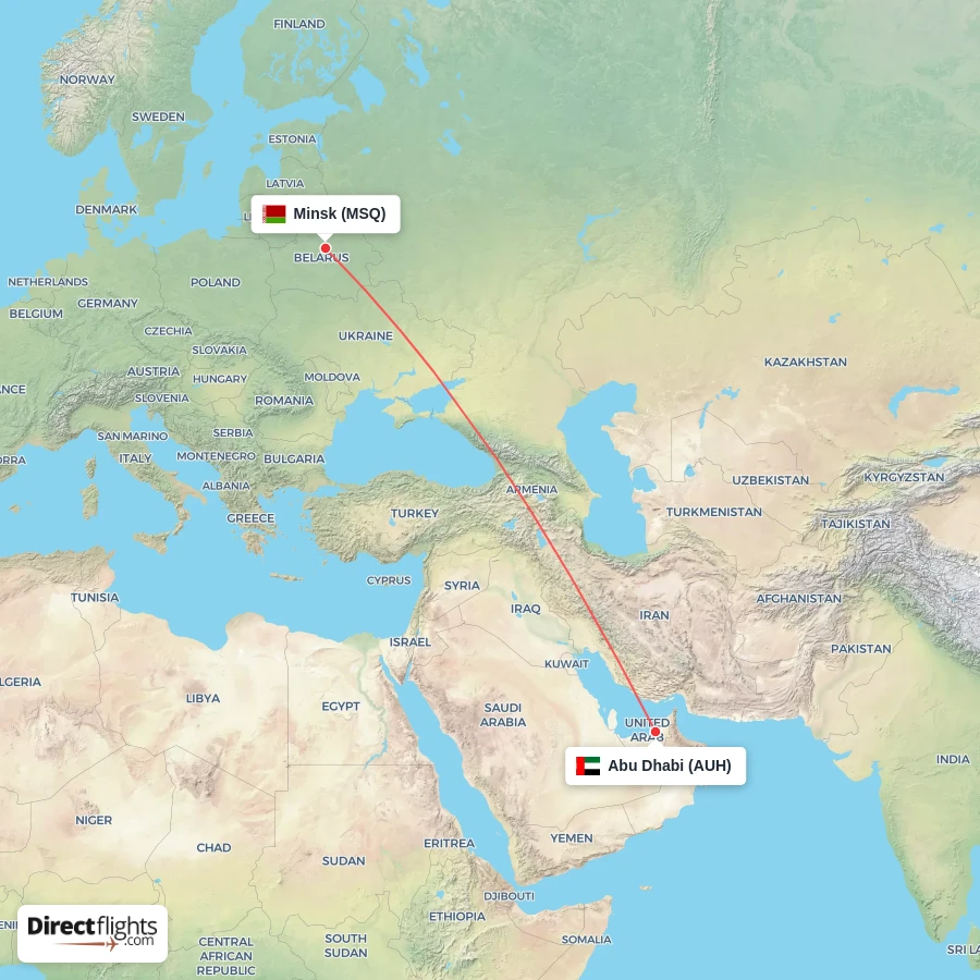 MSQ - AUH route map