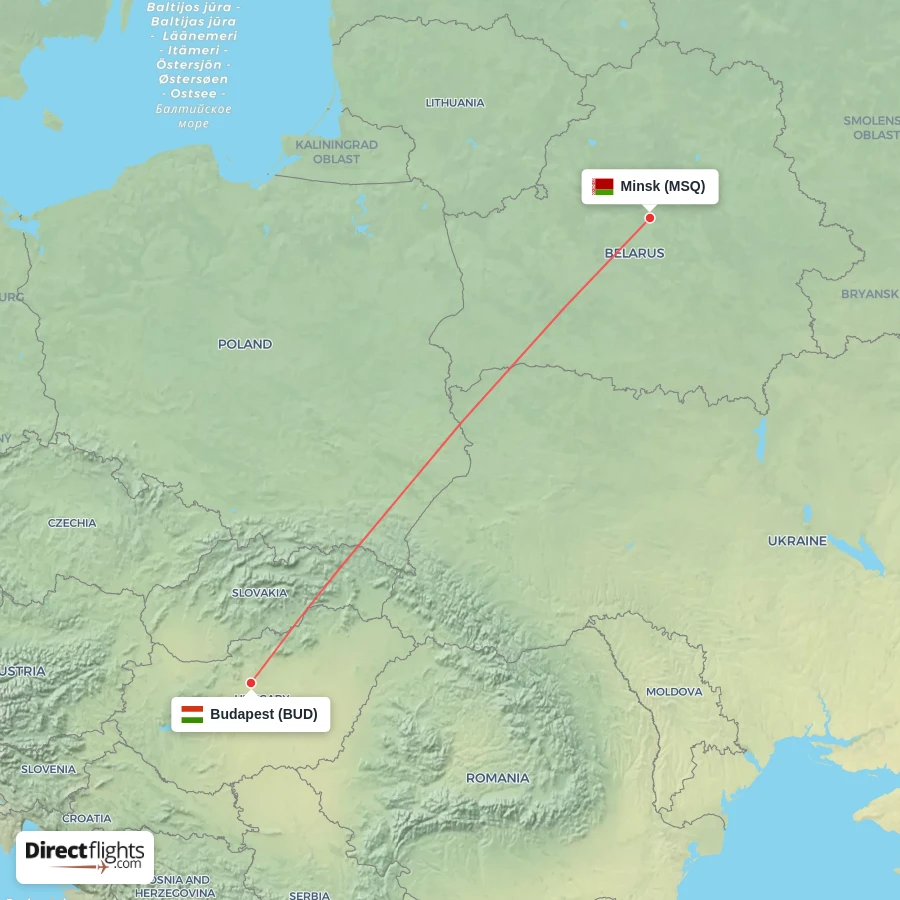 MSQ - BUD route map