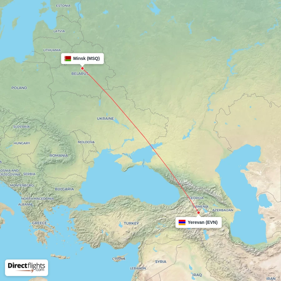 MSQ - EVN route map