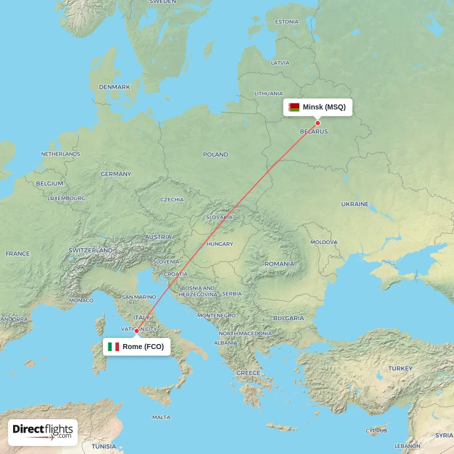 MSQ - FCO route map