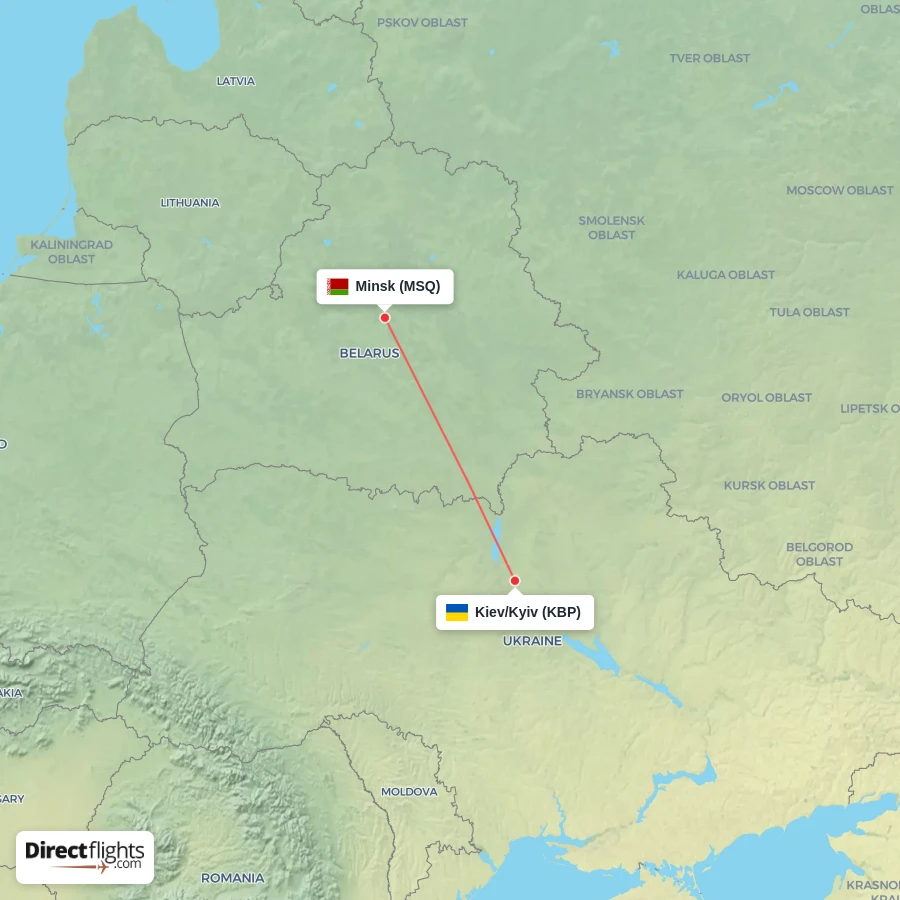 MSQ - KBP route map