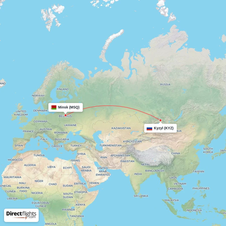 MSQ - KYZ route map