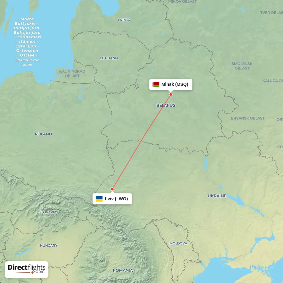 MSQ - LWO route map