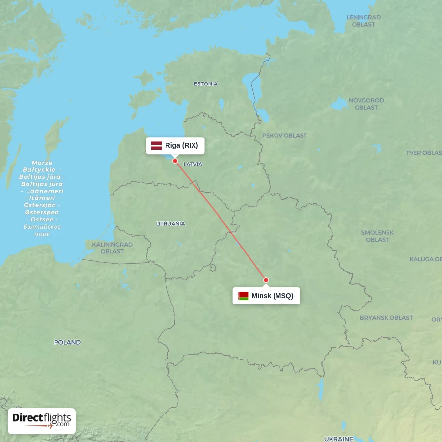 MSQ - RIX route map