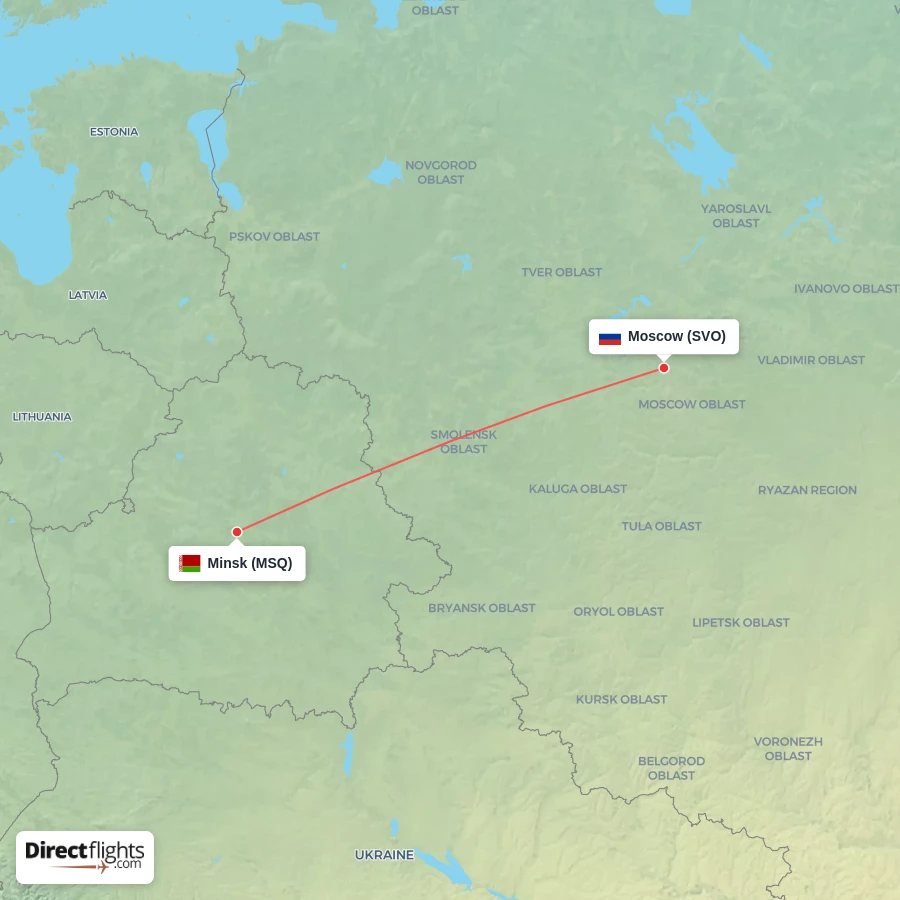 MSQ - SVO route map