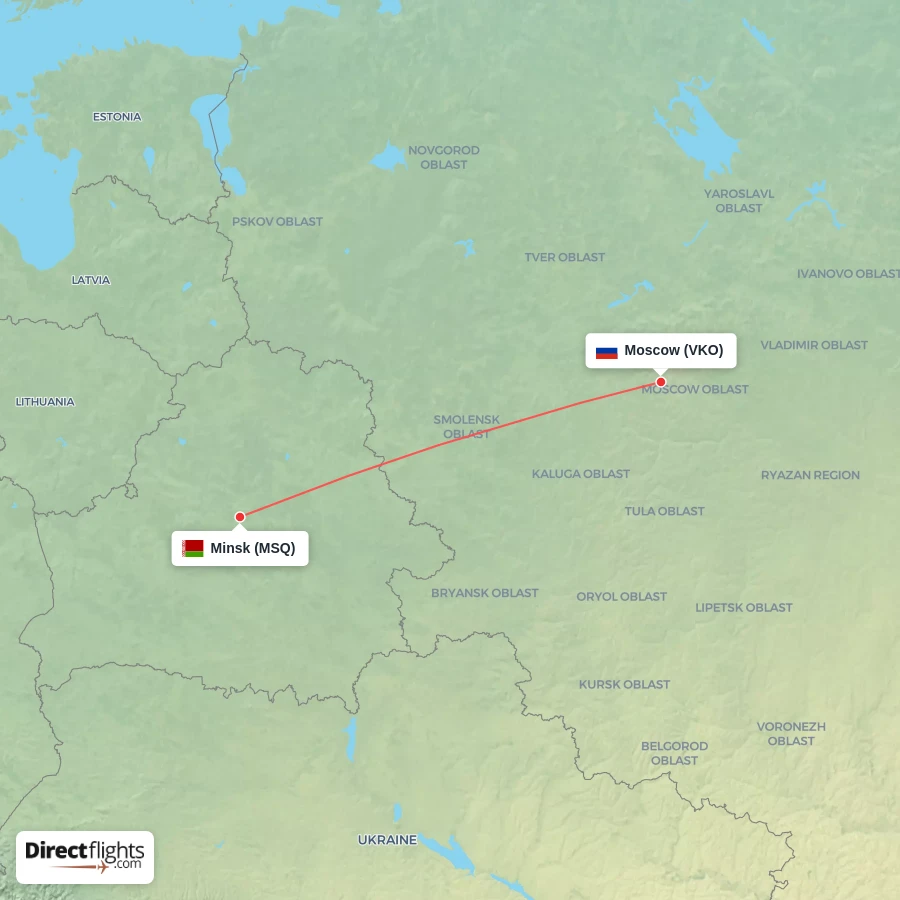 MSQ - VKO route map