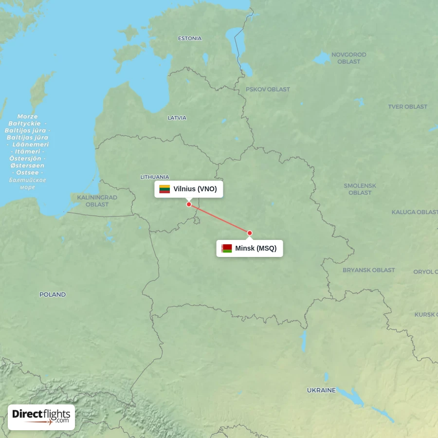 MSQ - VNO route map